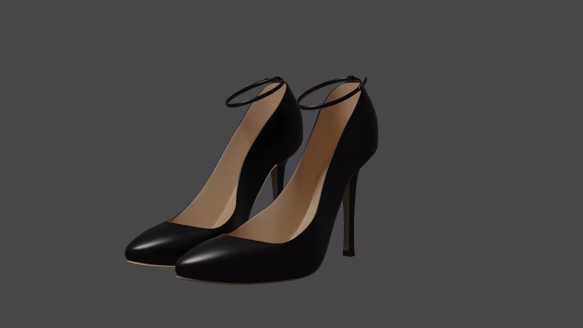 Woman shoes 3D model Low-poly 3D model_0
