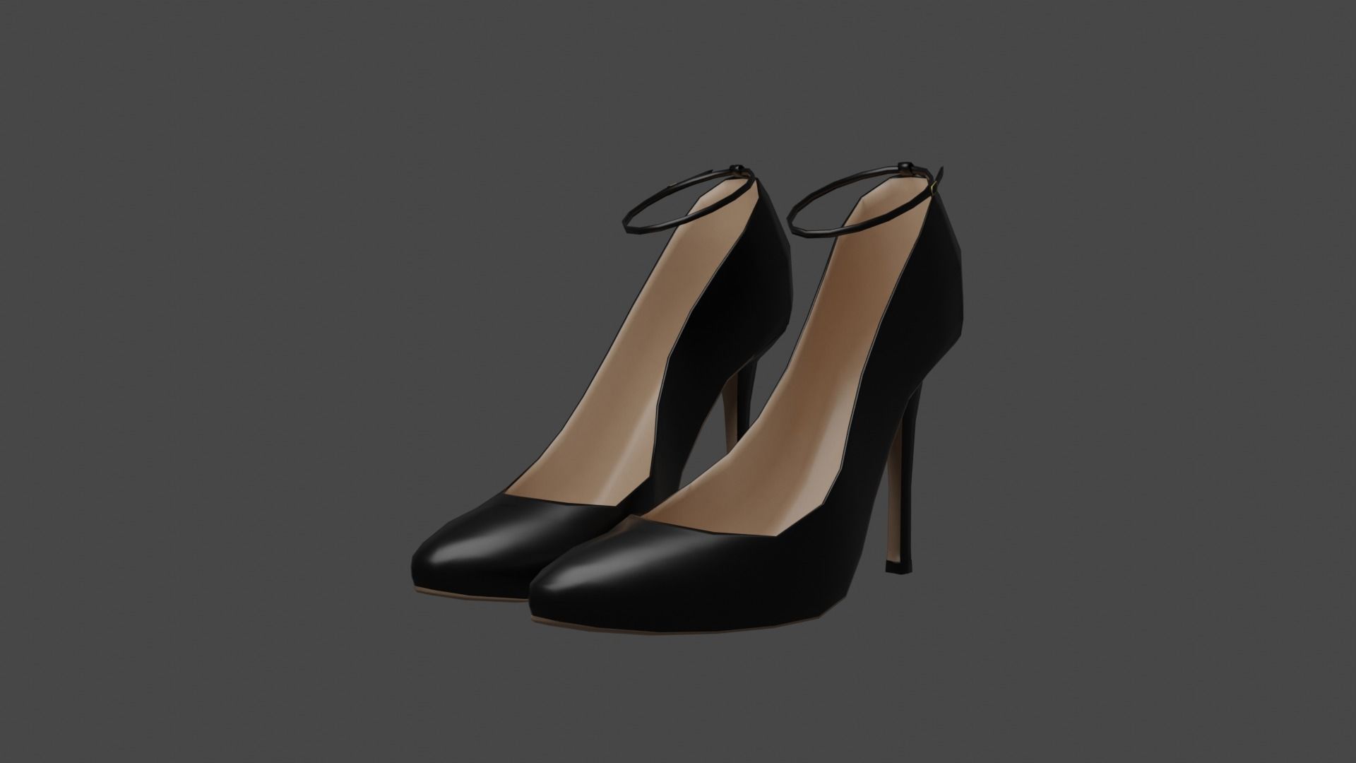 Woman shoes 3D model Low-poly 3D model_5