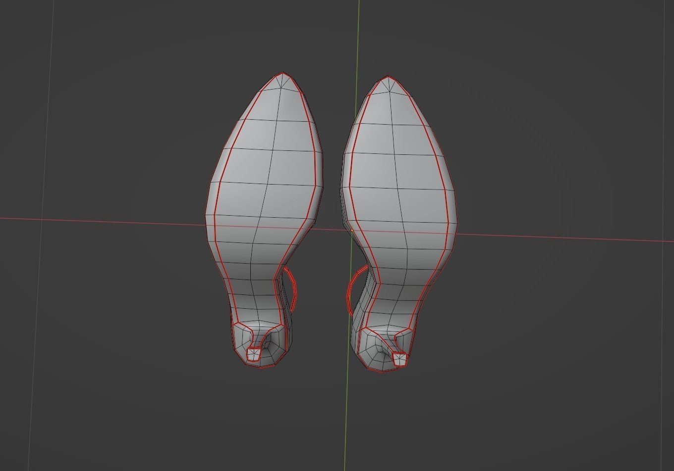 Woman shoes 3D model Low-poly 3D model_4