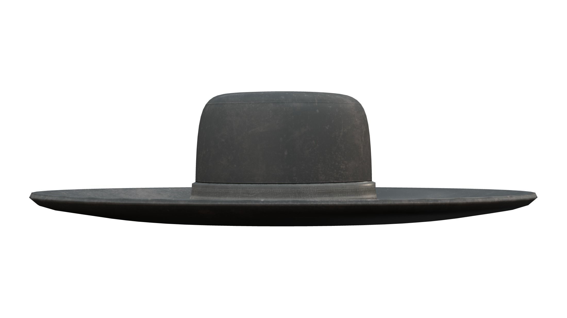 3D model Round Black Hat With Large Rim VR / AR / low-poly | CGTrader
