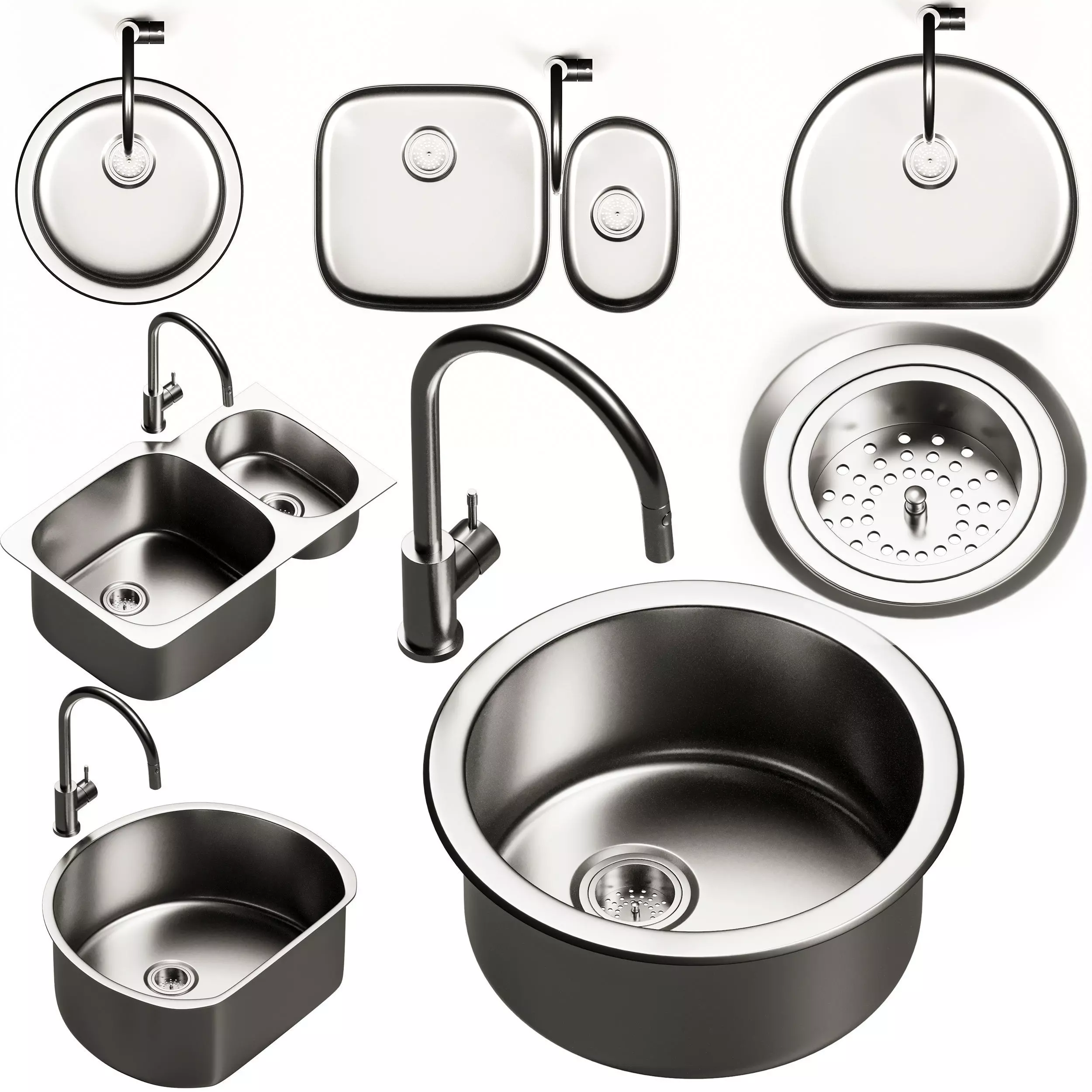 KOHLER UNDERTONE KITCHEN SINK SET 2 3D model