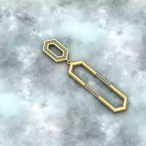 earring gold pendant with diamonds