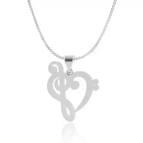 Pendant heart of clefs 3D print model