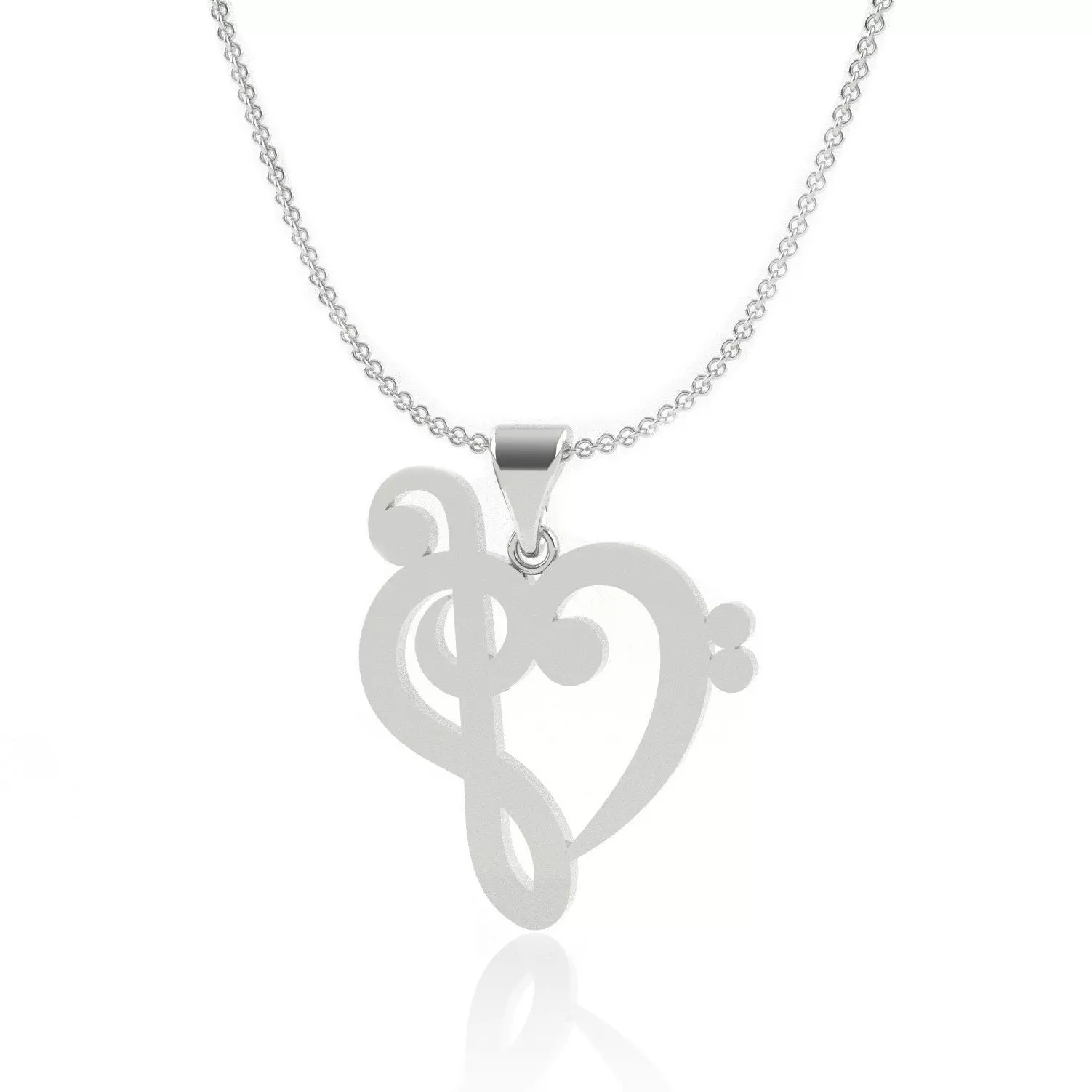Pendant heart of clefs 3D print model
