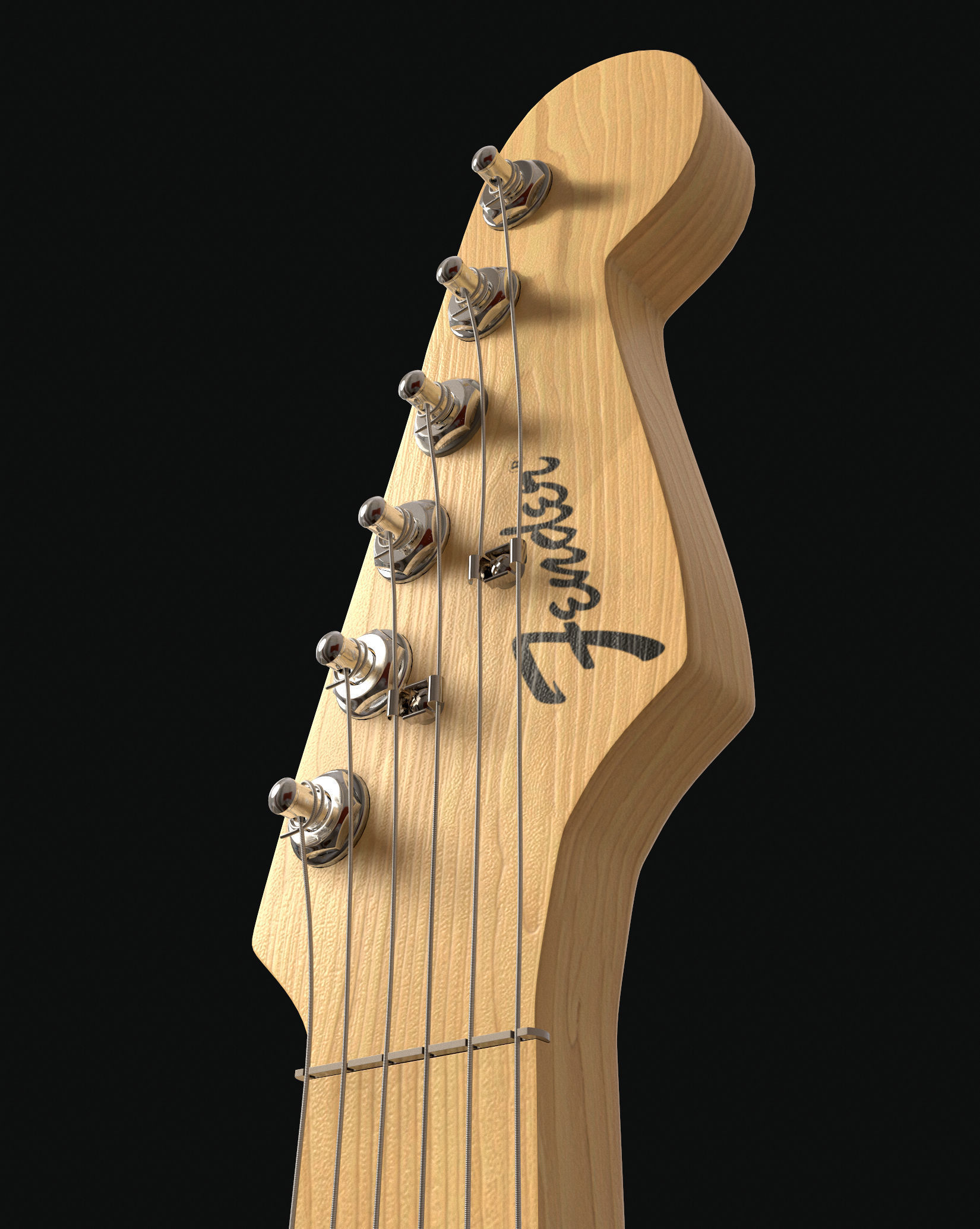 Fender Stratocaster Guitar 3D model_11
