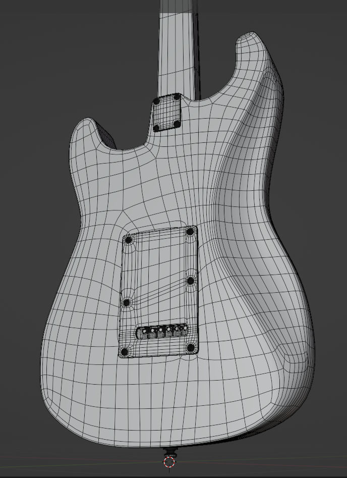 Fender Stratocaster Guitar 3D model_14