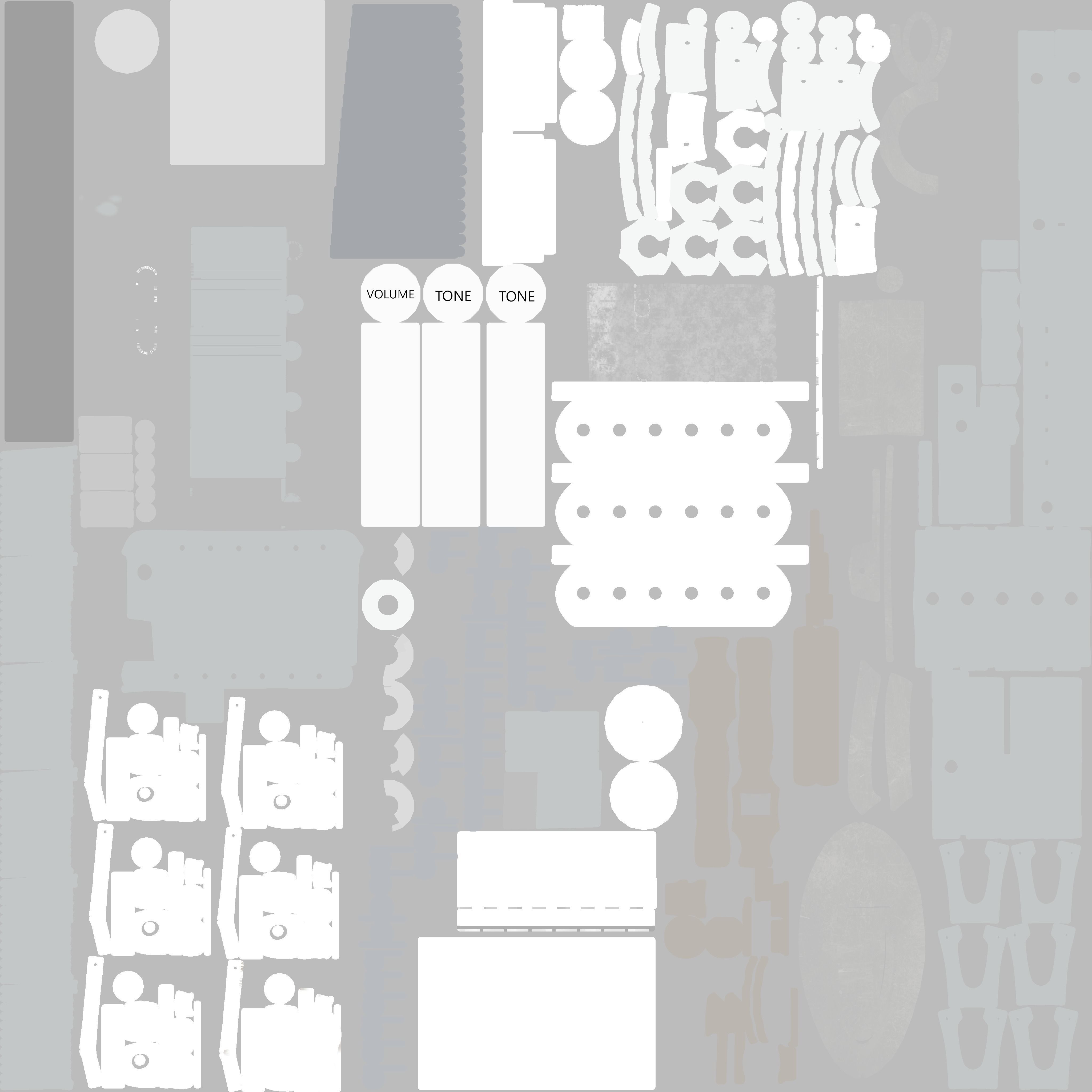 Fender Stratocaster Guitar 3D model_4