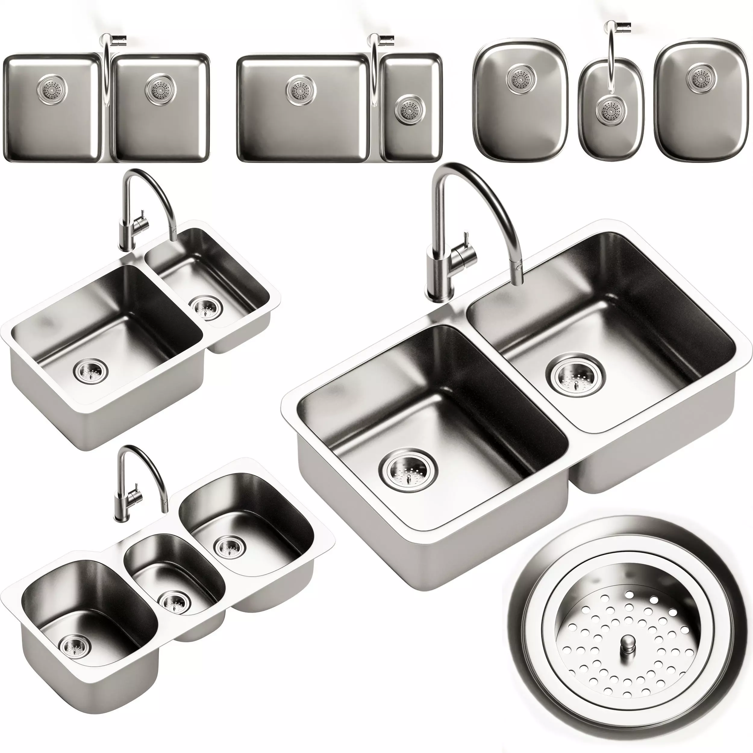KOHLER UNDERTONE KITCHEN SINK SET 1 3D model