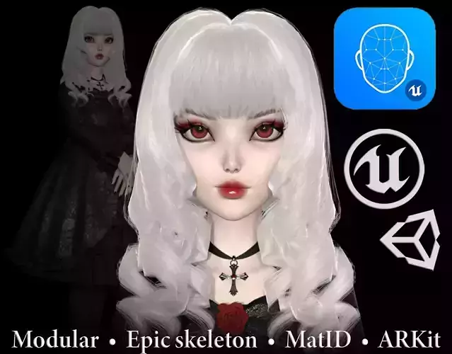 Vampire Girl Low-poly 3D model
