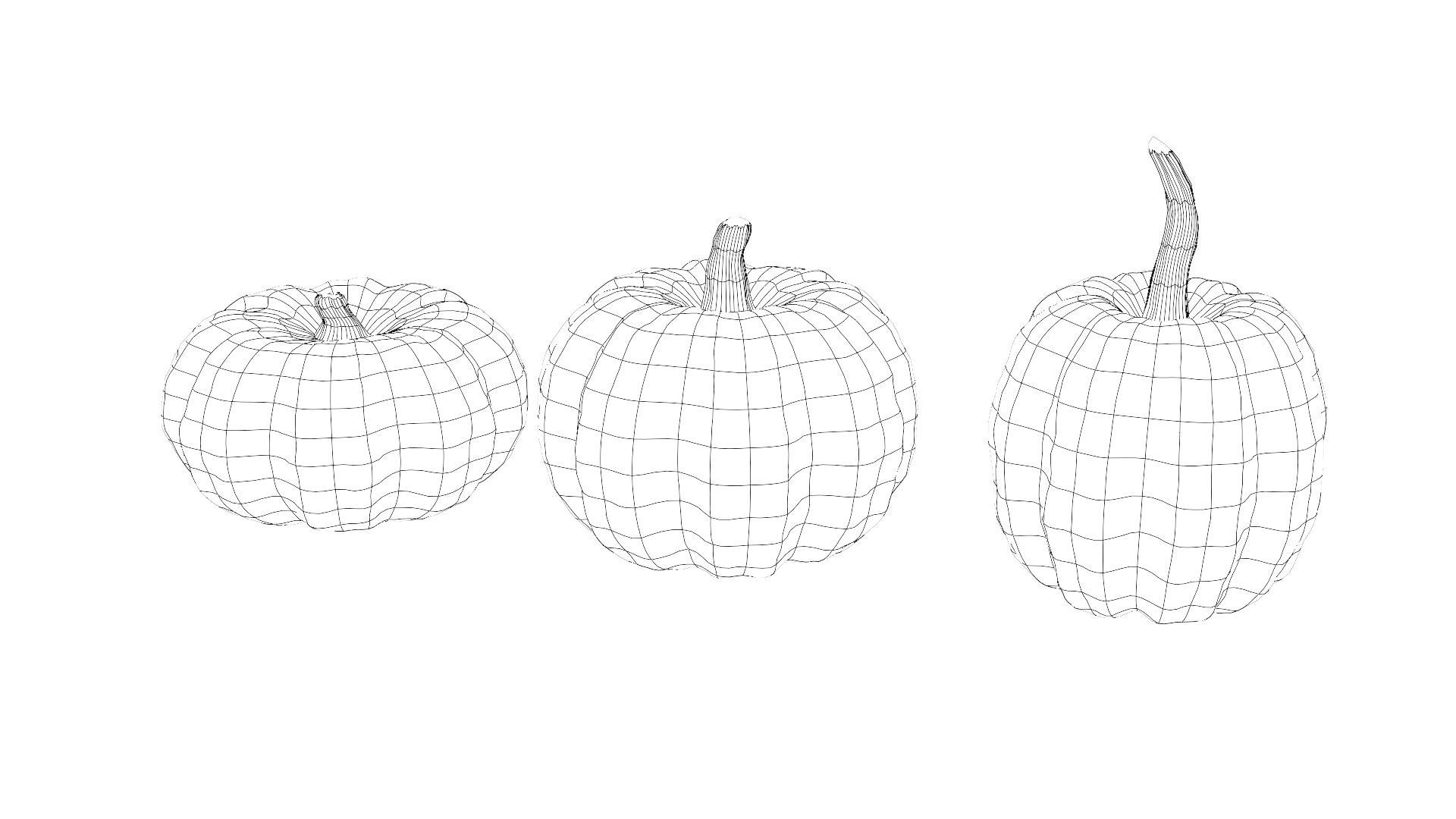 Lowpoly Pumpkins  Low-poly 3D model_31