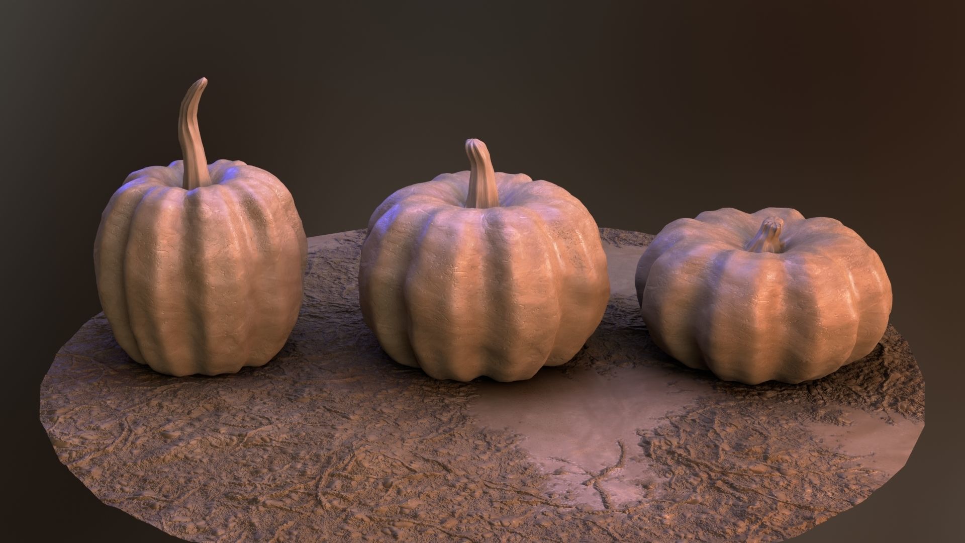Lowpoly Pumpkins  Low-poly 3D model_24