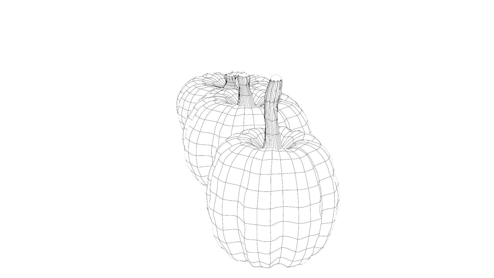 Lowpoly Pumpkins  Low-poly 3D model_33