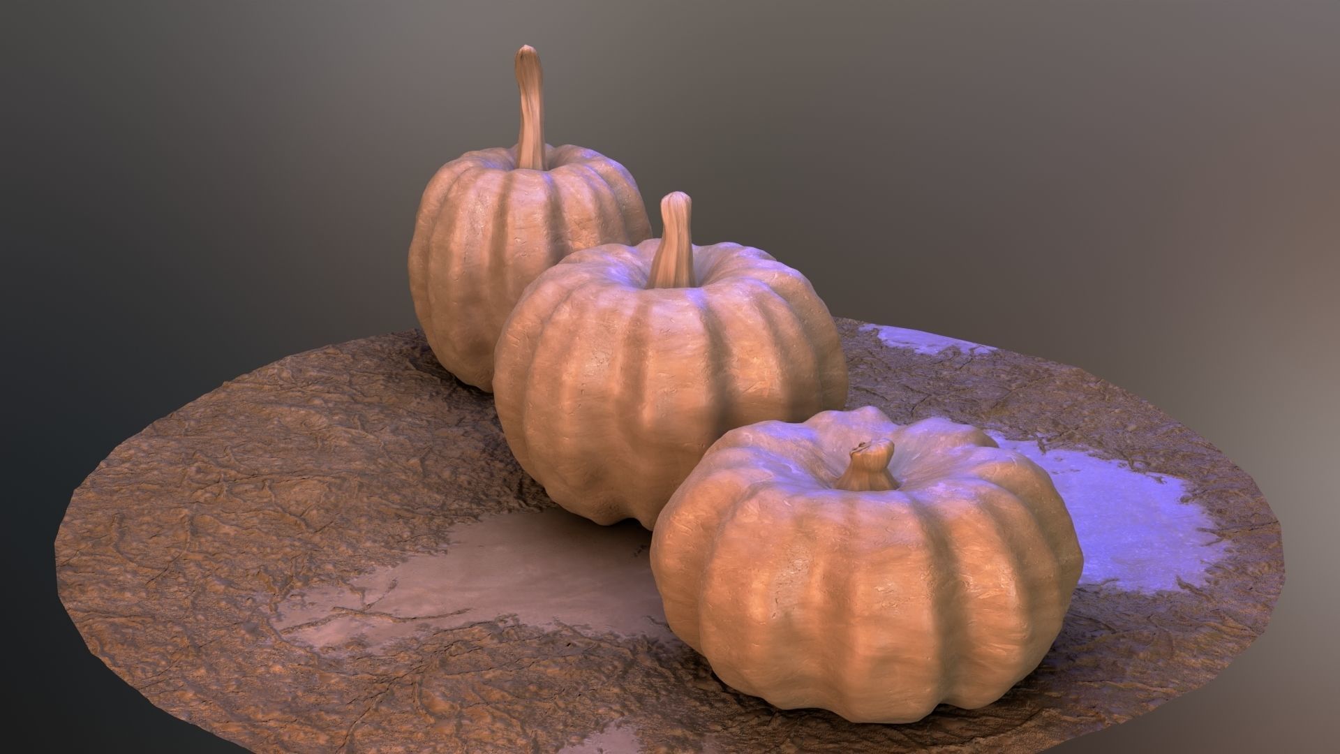 Lowpoly Pumpkins  Low-poly 3D model_15