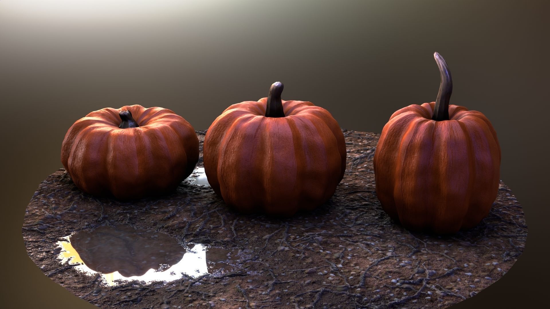 Lowpoly Pumpkins  Low-poly 3D model_7