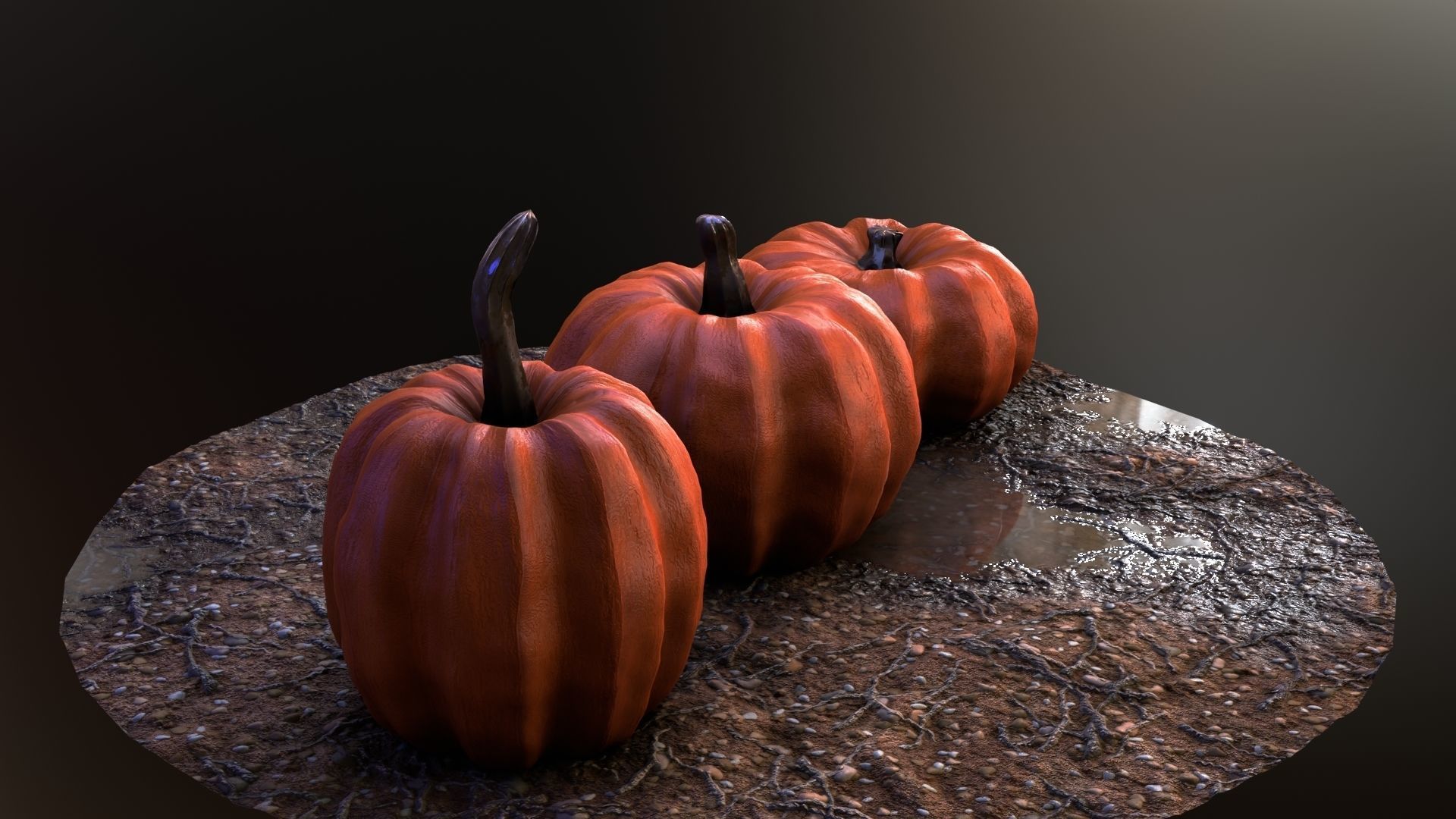 Lowpoly Pumpkins  Low-poly 3D model_10