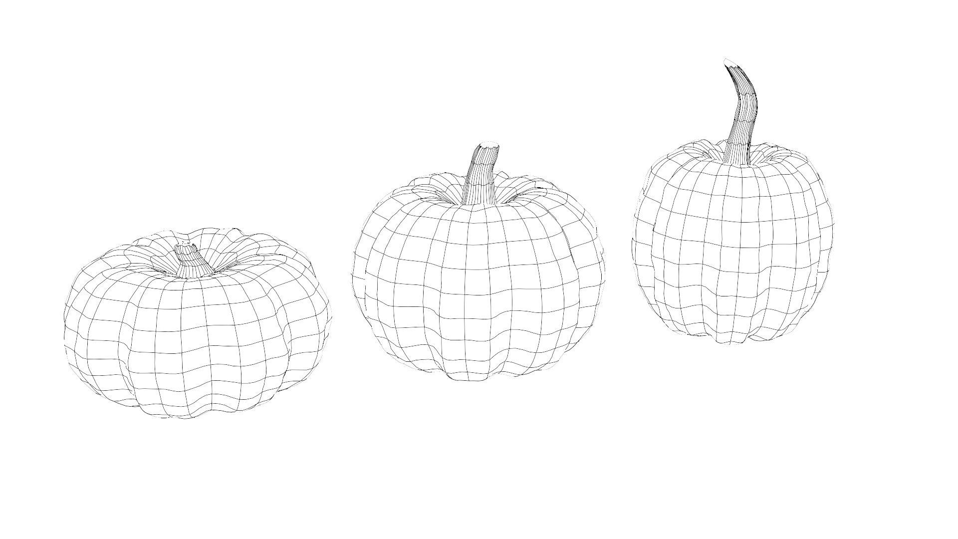 Lowpoly Pumpkins  Low-poly 3D model_30
