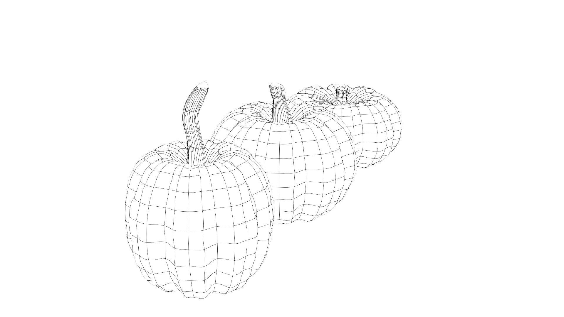 Lowpoly Pumpkins  Low-poly 3D model_34