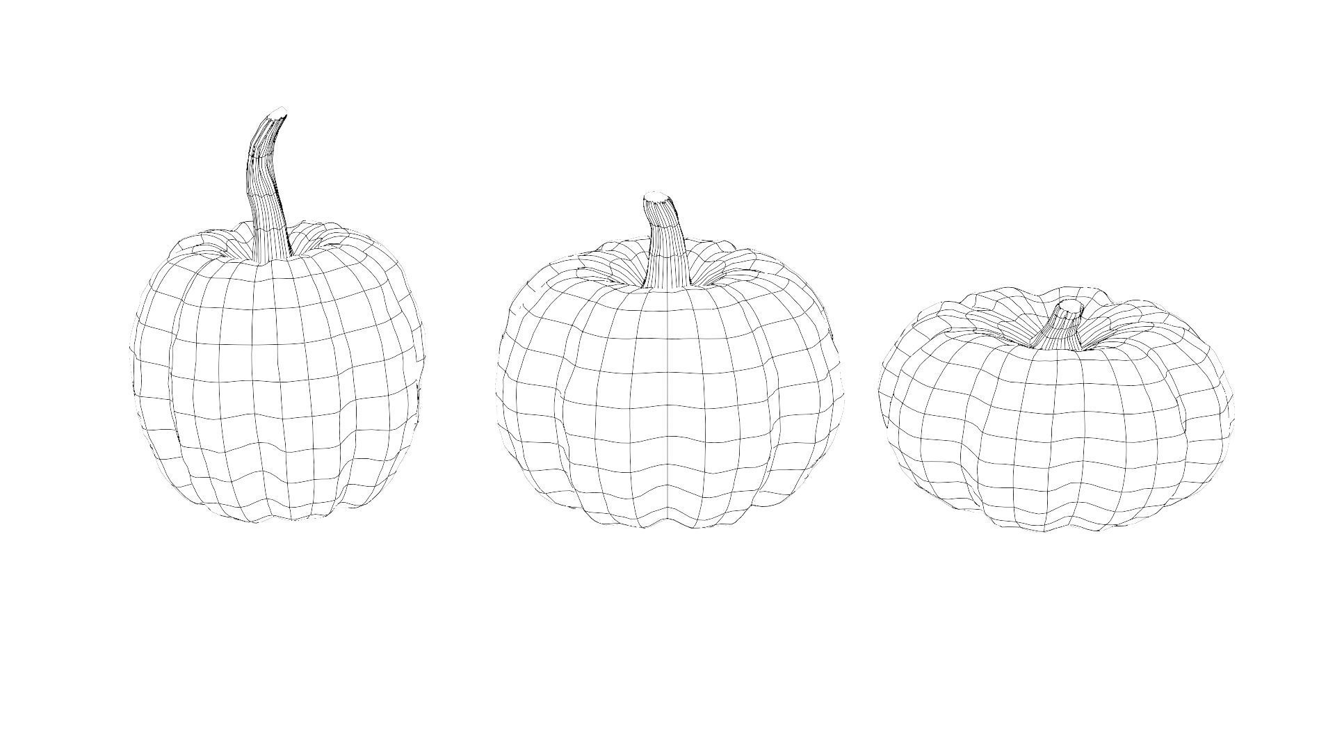 Lowpoly Pumpkins  Low-poly 3D model_25