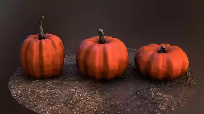 Lowpoly Pumpkins  Low-poly 3D model