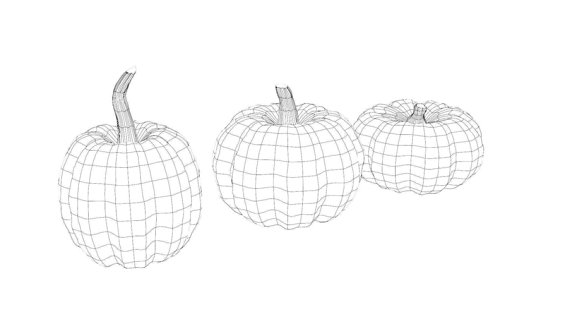 Lowpoly Pumpkins  Low-poly 3D model_35