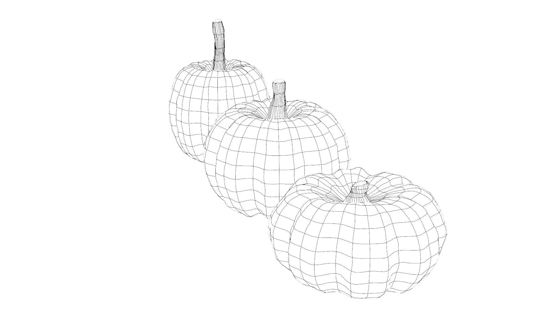 Lowpoly Pumpkins  Low-poly 3D model_27