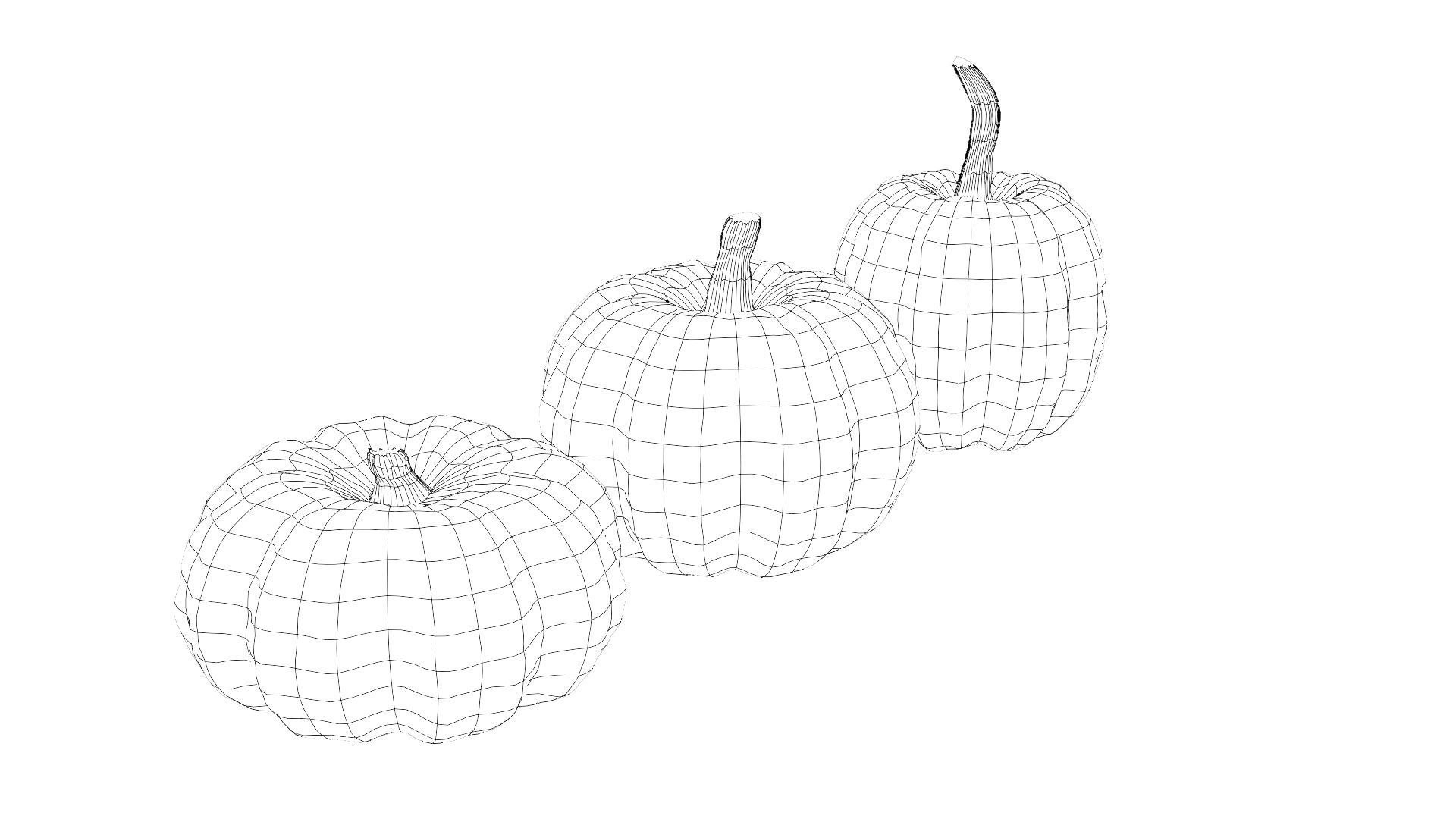 Lowpoly Pumpkins  Low-poly 3D model_29