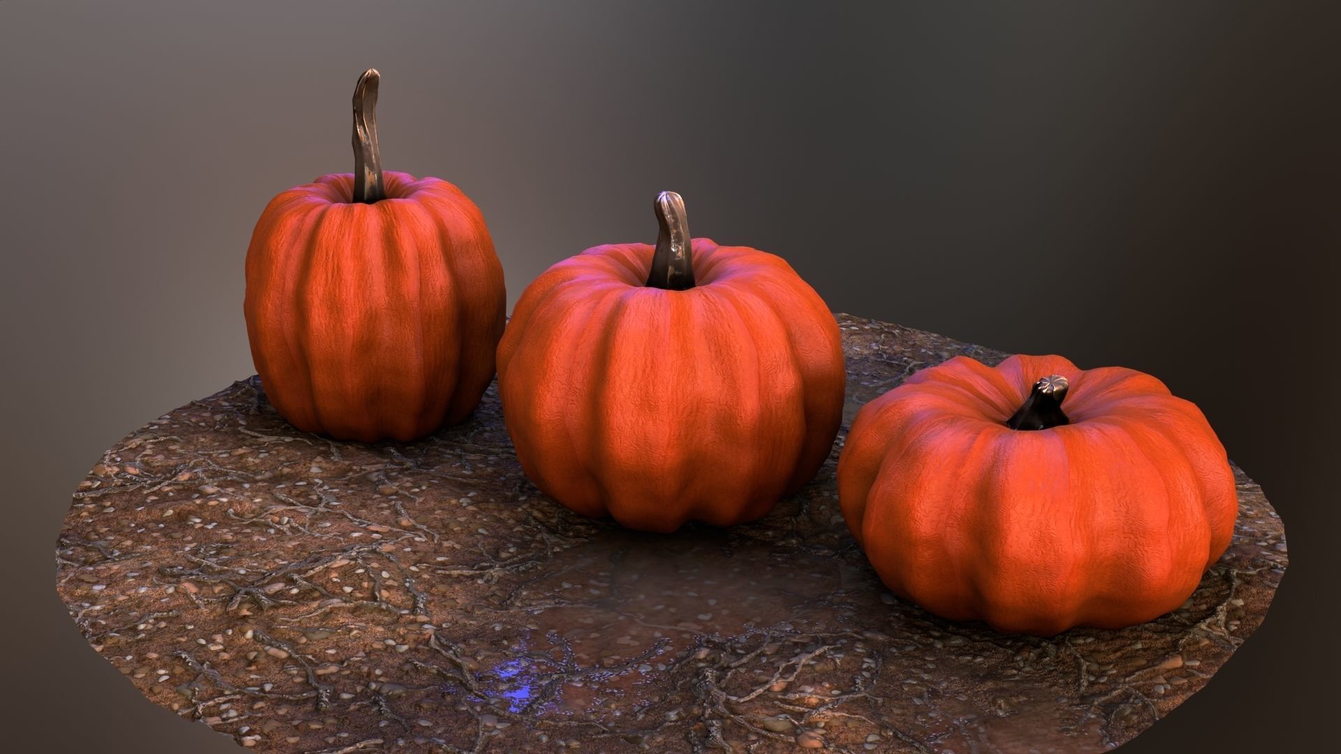 Lowpoly Pumpkins  Low-poly 3D model_2