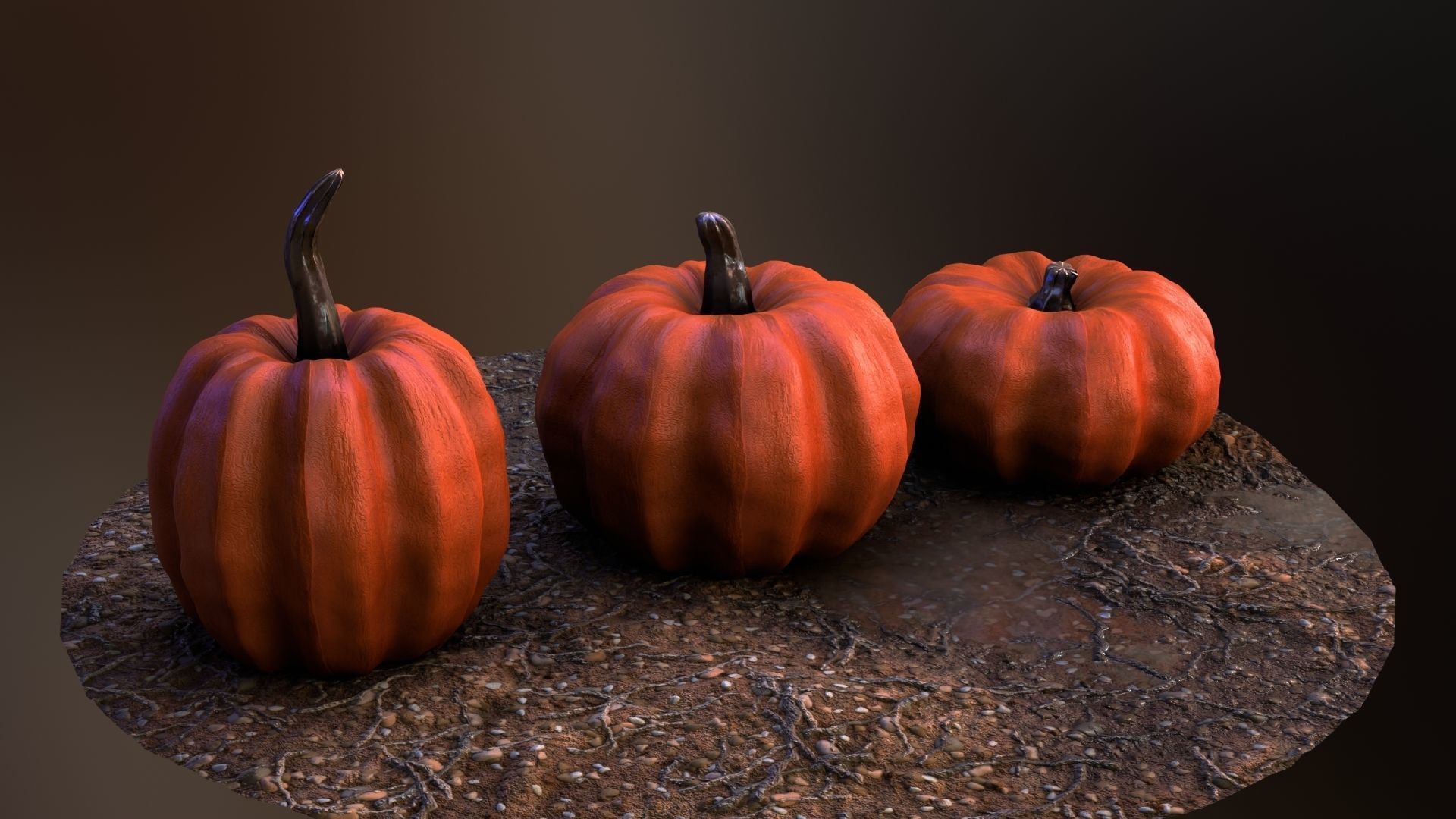 Lowpoly Pumpkins  Low-poly 3D model_11
