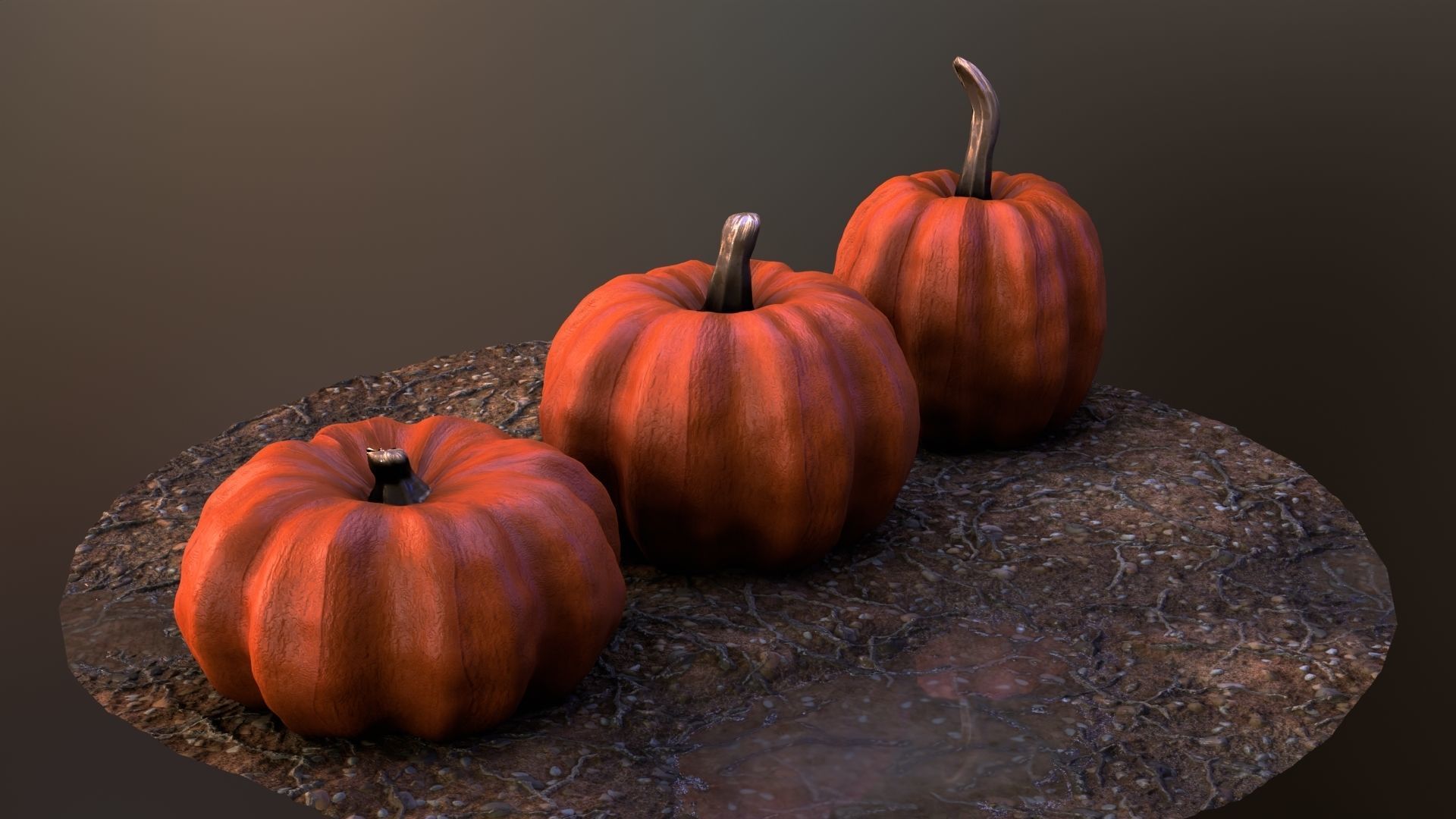 Lowpoly Pumpkins  Low-poly 3D model_5