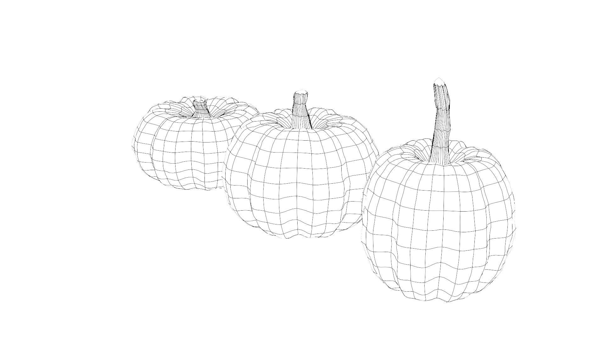 Lowpoly Pumpkins  Low-poly 3D model_32