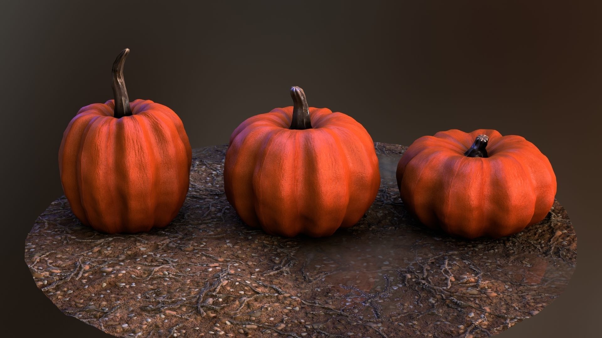 Lowpoly Pumpkins  Low-poly 3D model_12