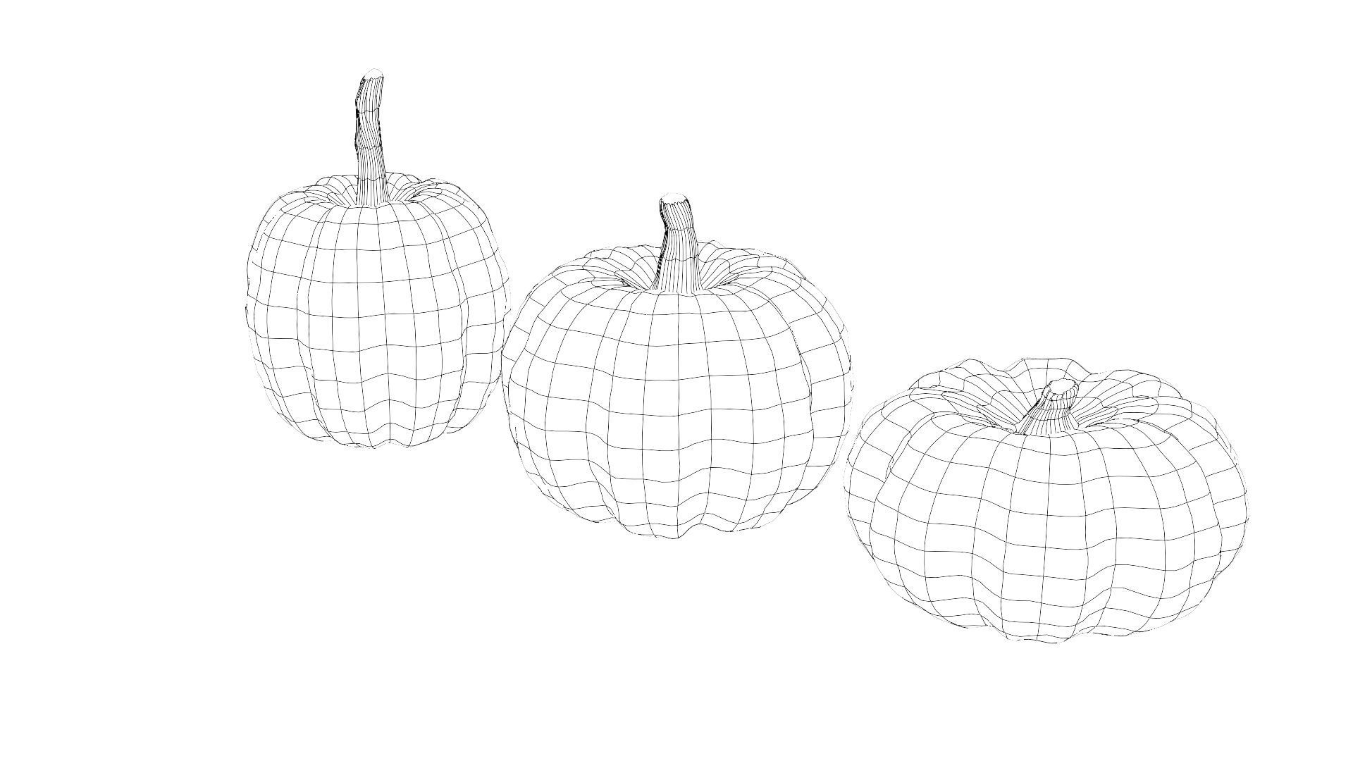 Lowpoly Pumpkins  Low-poly 3D model_26
