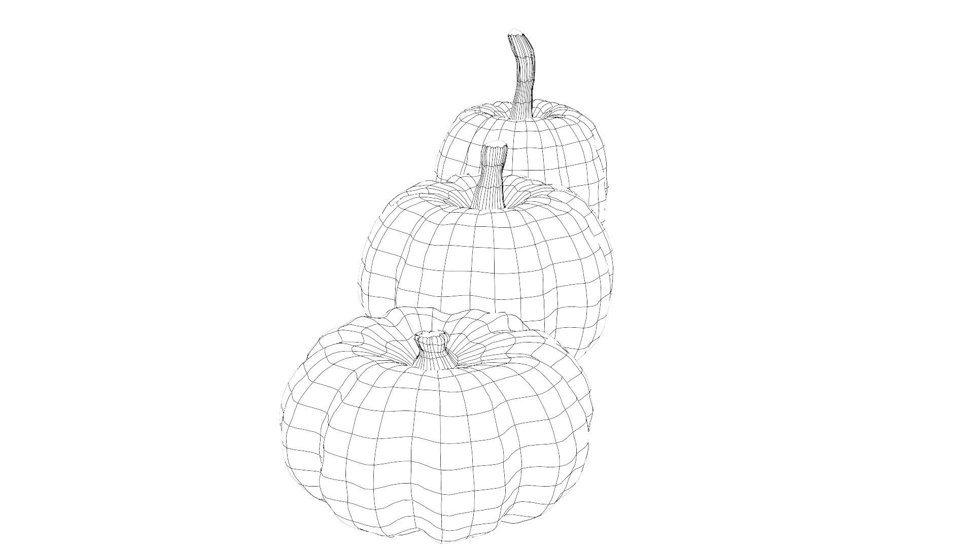 Lowpoly Pumpkins  Low-poly 3D model_28