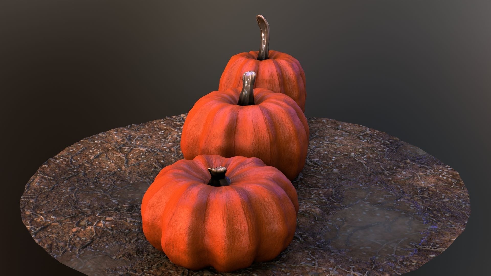 Lowpoly Pumpkins  Low-poly 3D model_4