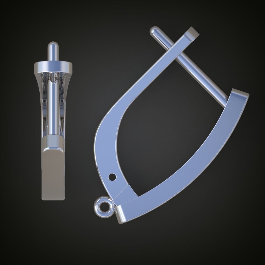 Earring 3D model 3D printable model 0136-11 3D print model_14