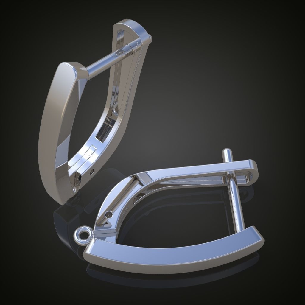 Earring 3D model 3D printable model 0136-11 3D print model_4