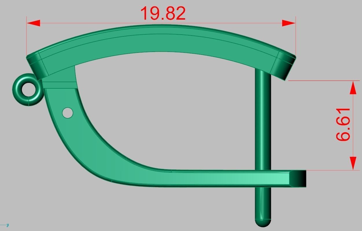 Earring 3D model 3D printable model 0136-11 3D print model_18
