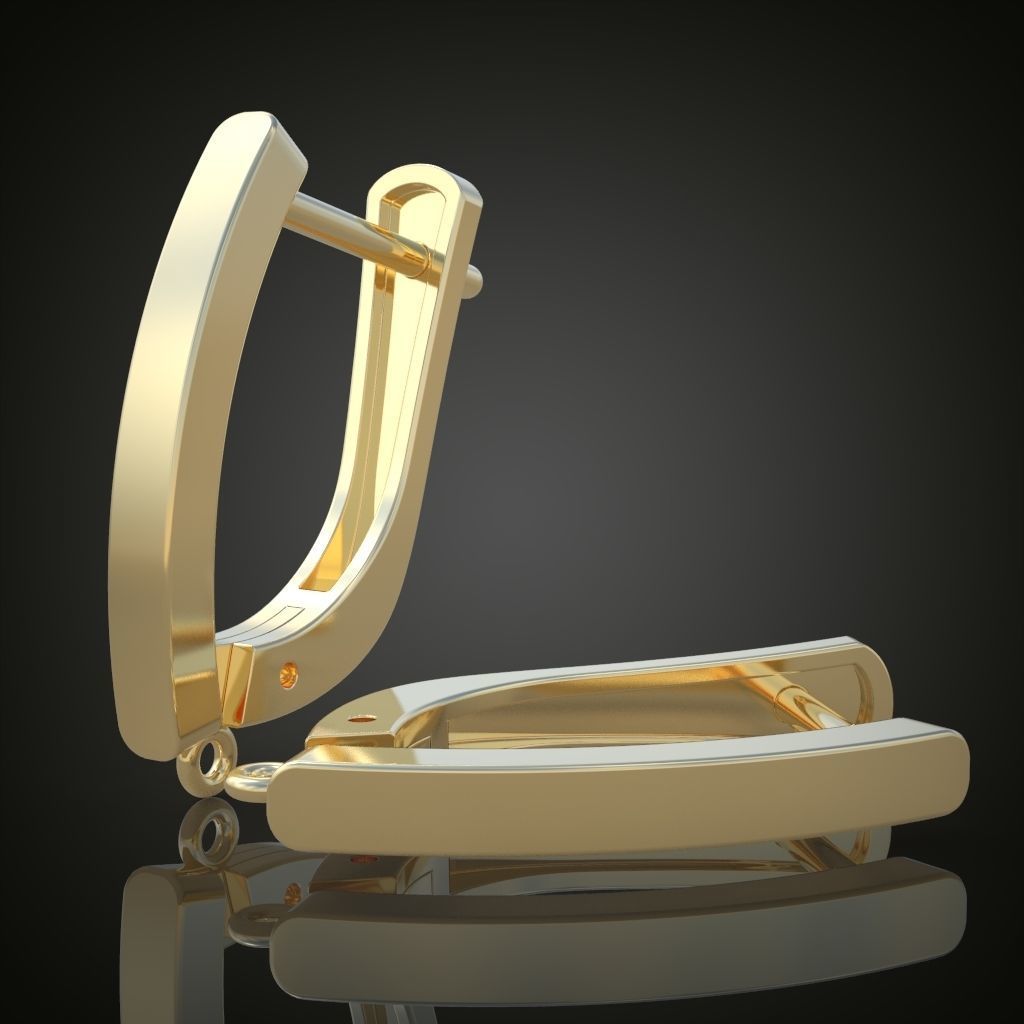 Earring 3D model 3D printable model 0136-11 3D print model_2