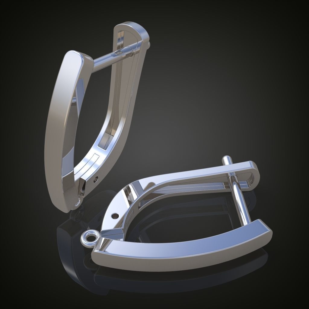 Earring 3D model 3D printable model 0136-11 3D print model_1