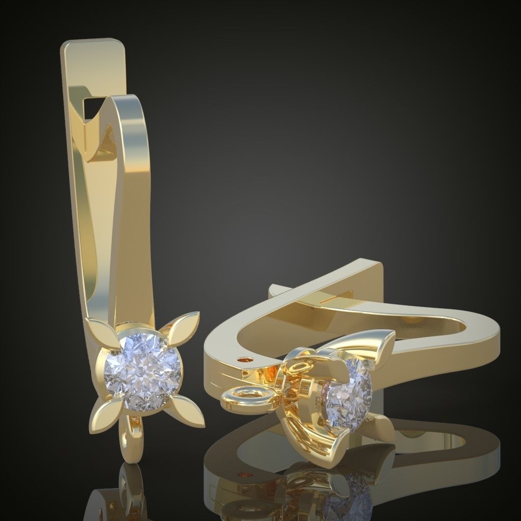 Earring 3D model 3D printable model 0137 3D print model_15