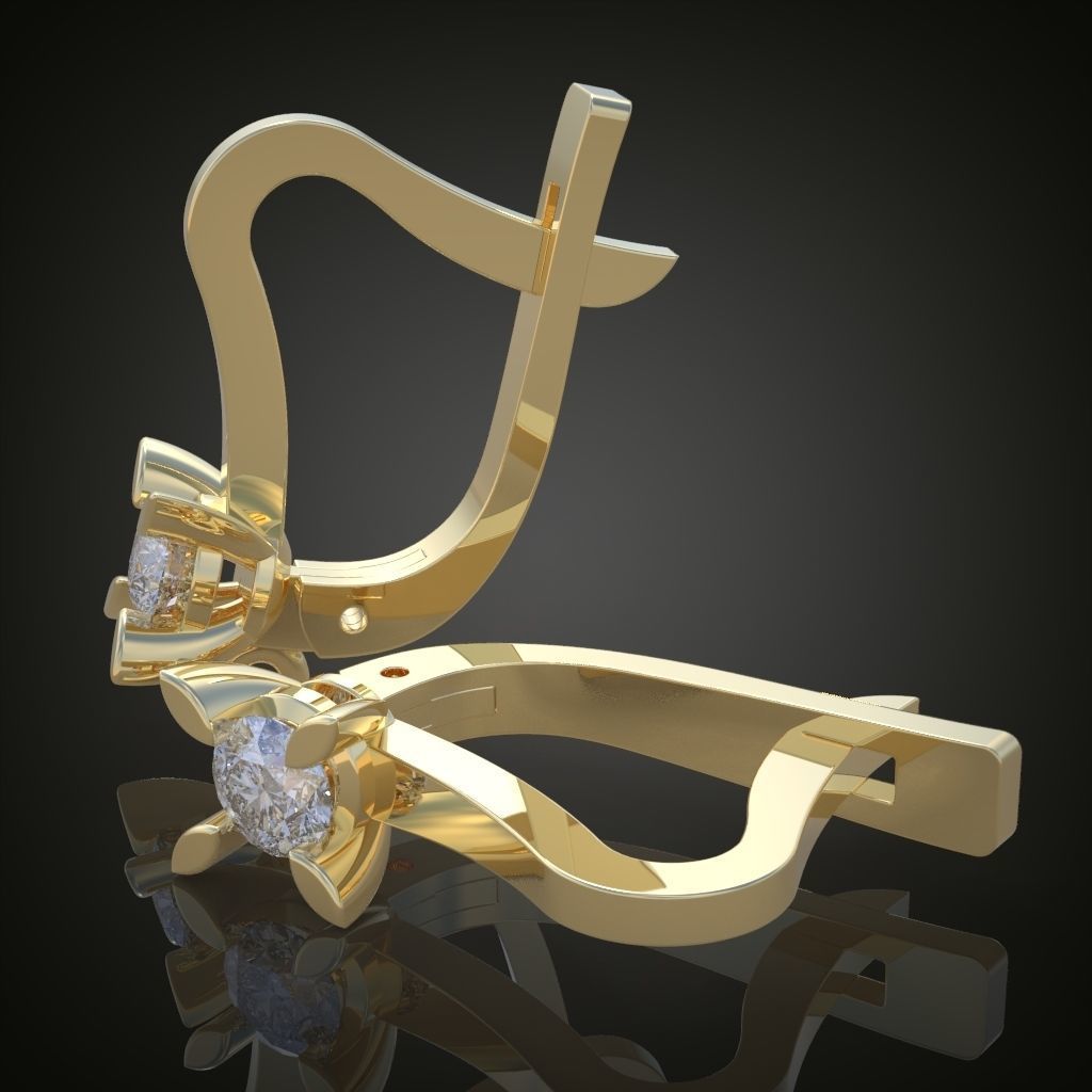 Earring 3D model 3D printable model 0137 3D print model_7