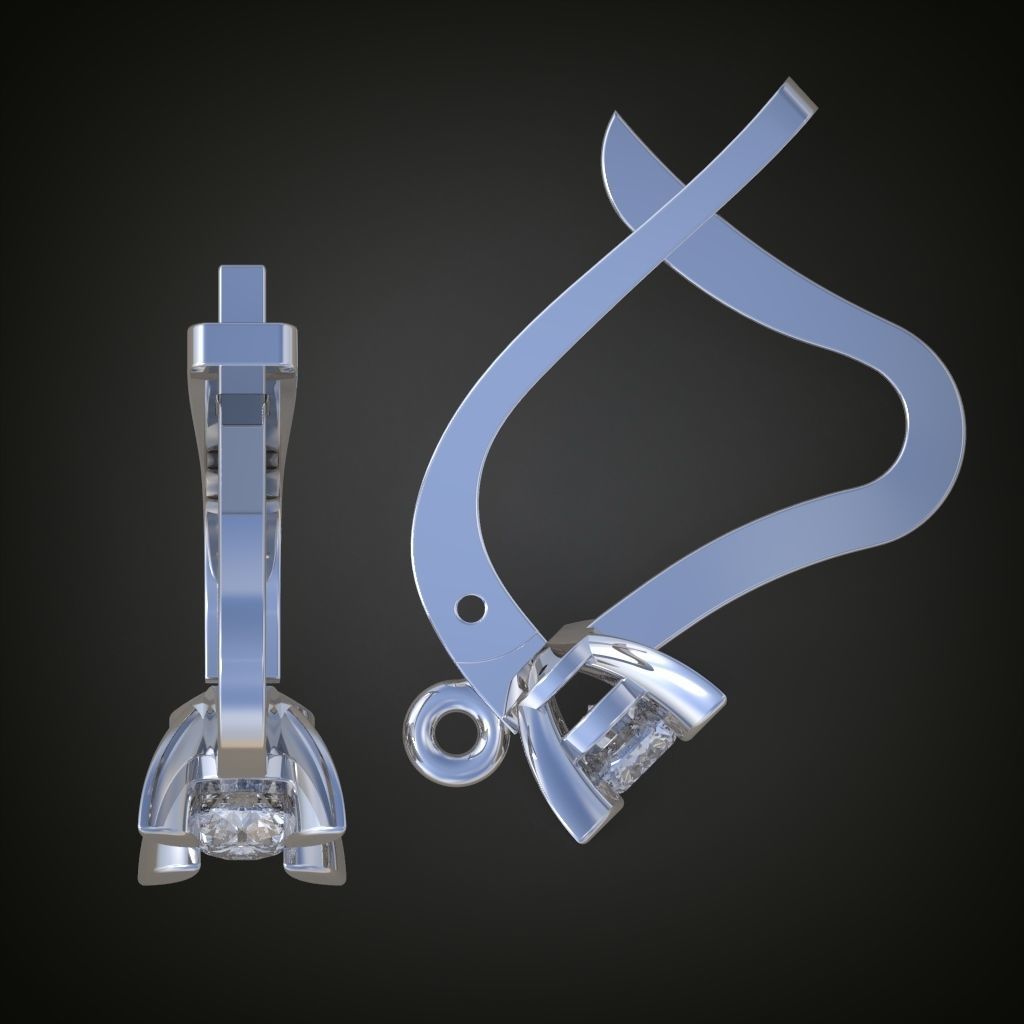 Earring 3D model 3D printable model 0137 3D print model_13