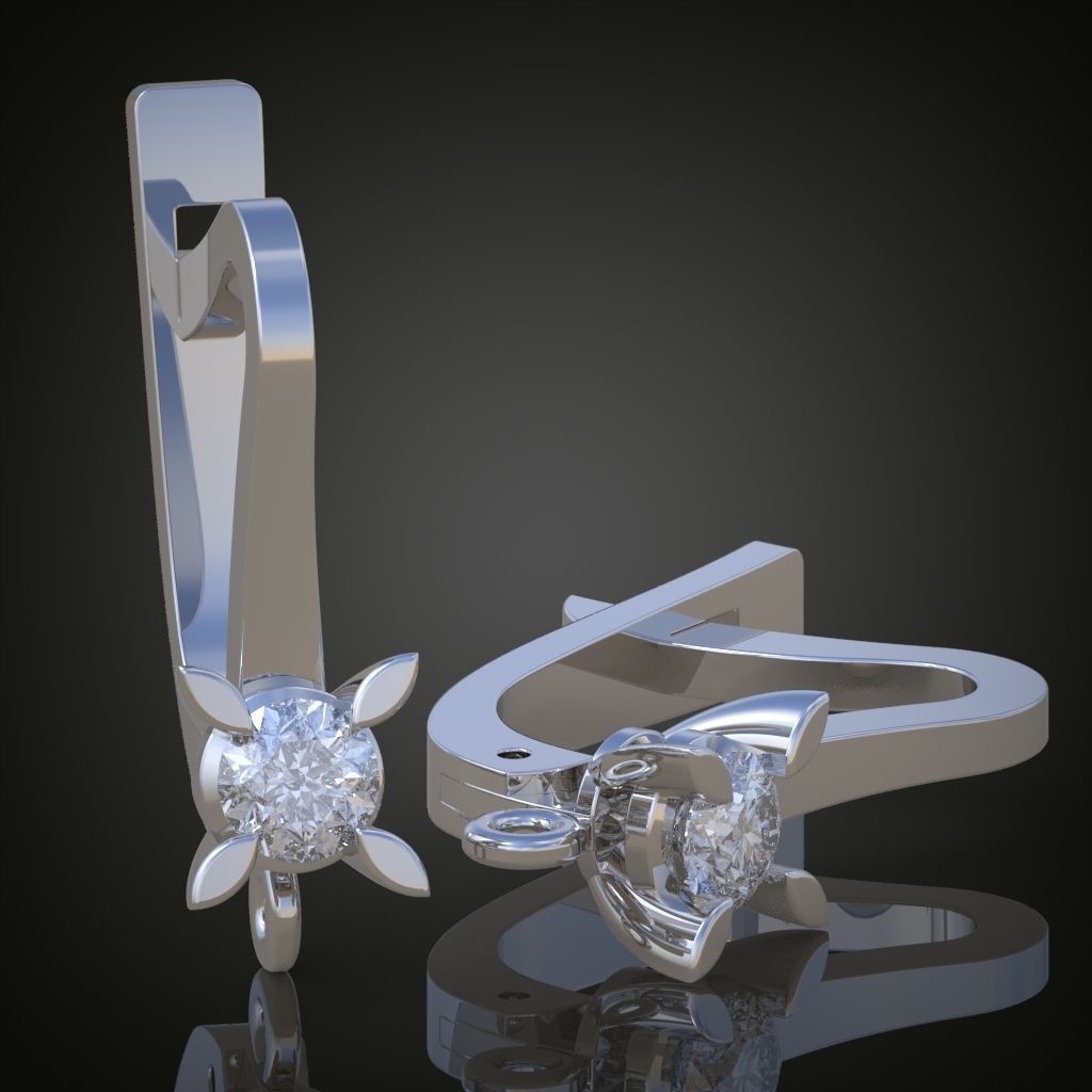 Earring 3D model 3D printable model 0137 3D print model_14