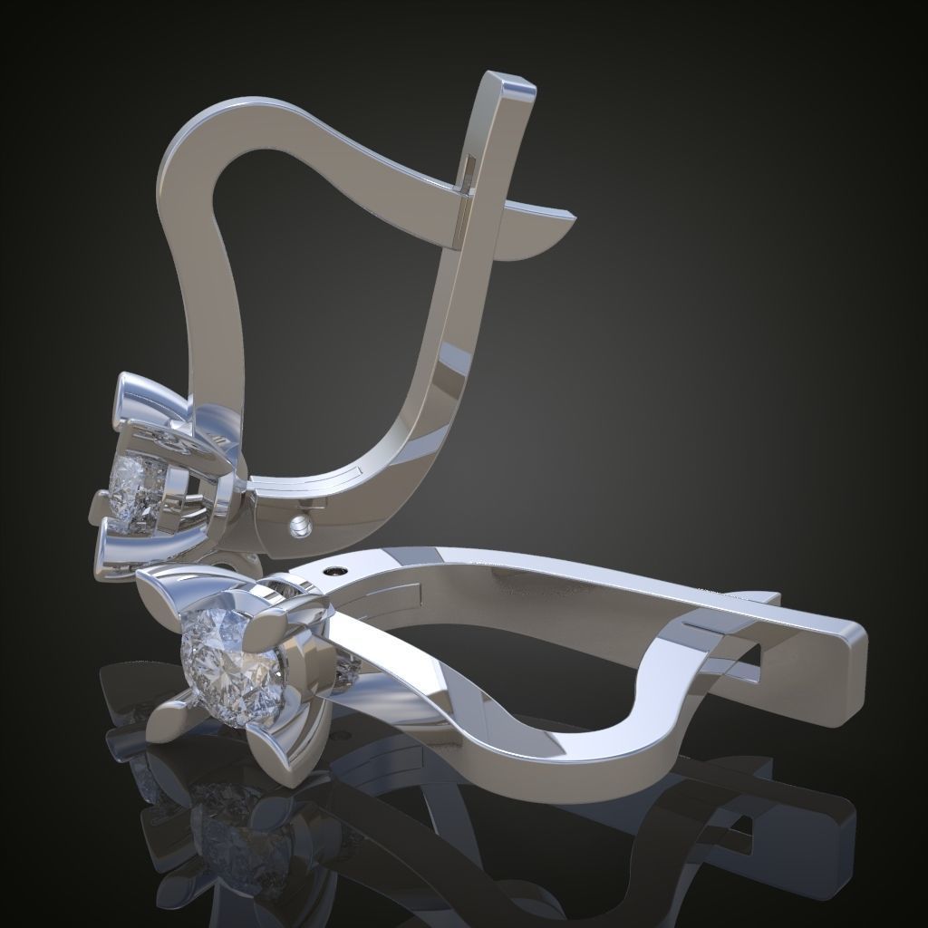 Earring 3D model 3D printable model 0137 3D print model_6
