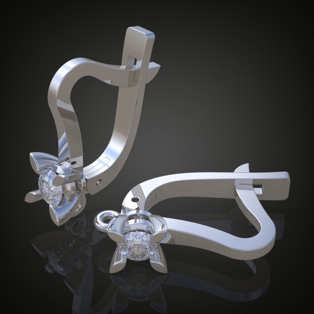 Earring 3D model 3D printable model 0137 3D print model_9