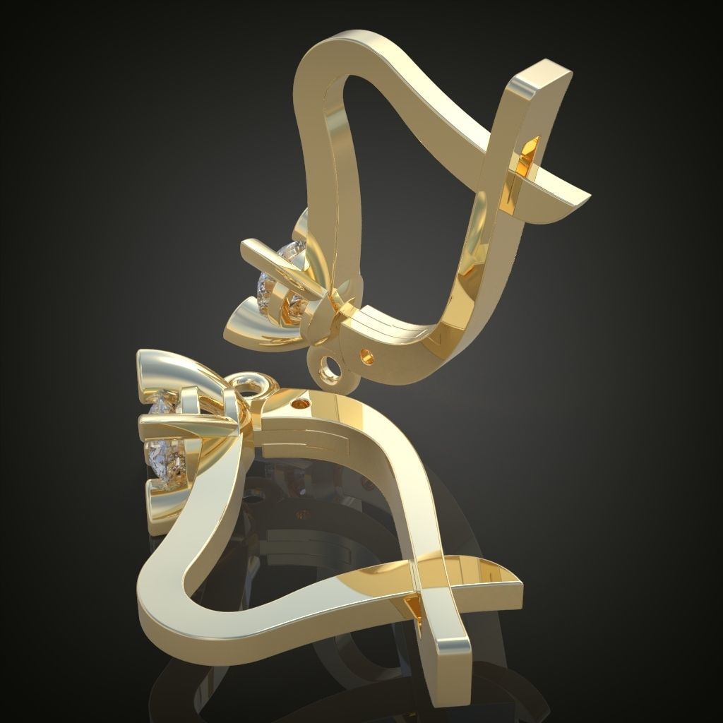 Earring 3D model 3D printable model 0137 3D print model_11