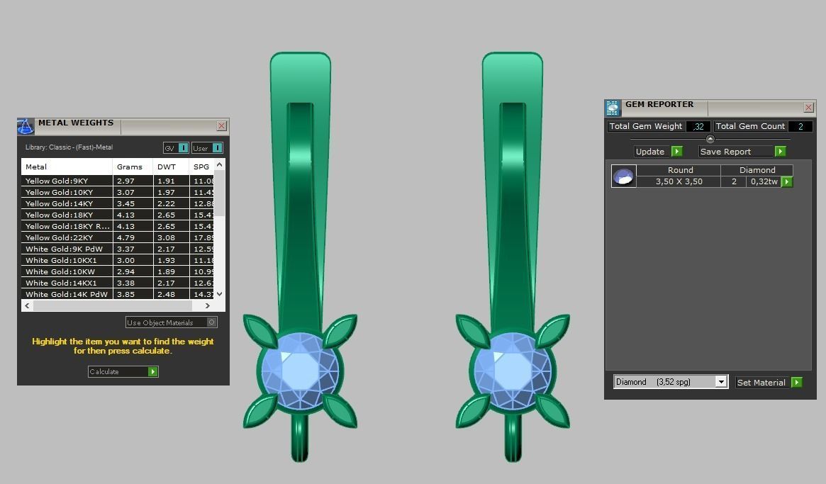 Earring 3D model 3D printable model 0137 3D print model_19