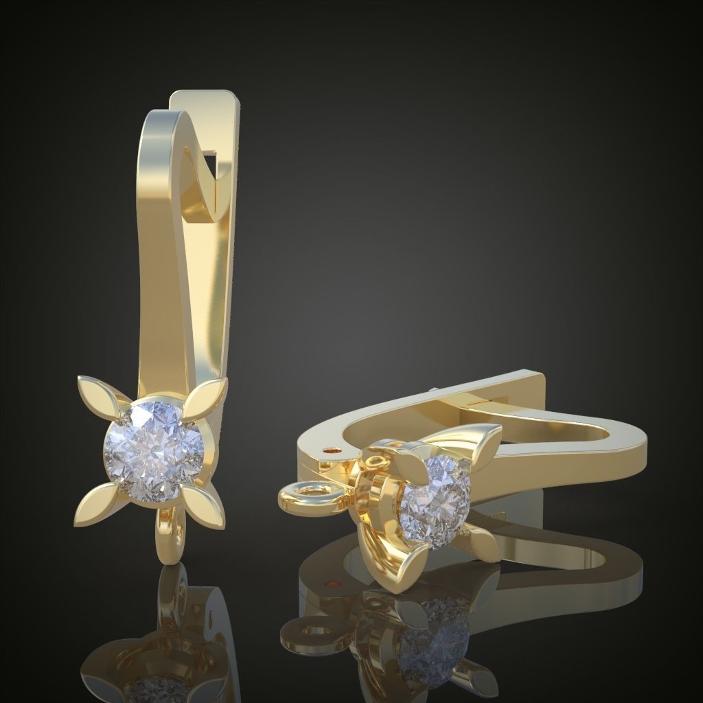 Earring 3D model 3D printable model 0137 3D print model_2