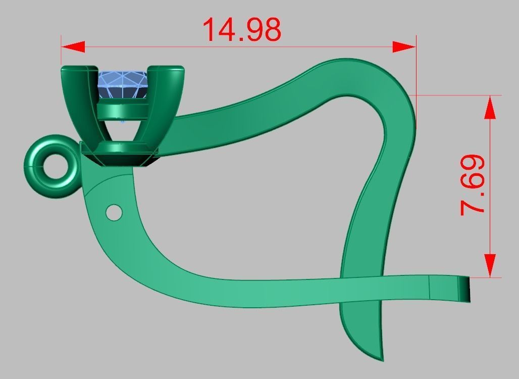 Earring 3D model 3D printable model 0137 3D print model_16