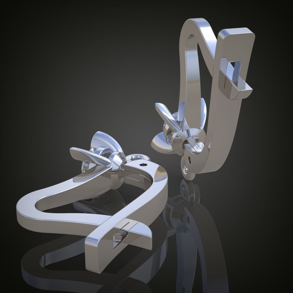Earring 3D model 3D printable model 0137 3D print model_5